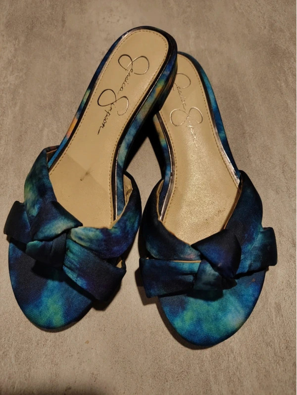 Jessica Simpson Multicolor Satin Bow Sandals Size 5.5